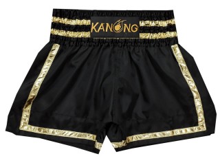 KANONG Muay Thai Shorts Sverige : KNS-140-Svart-Guld